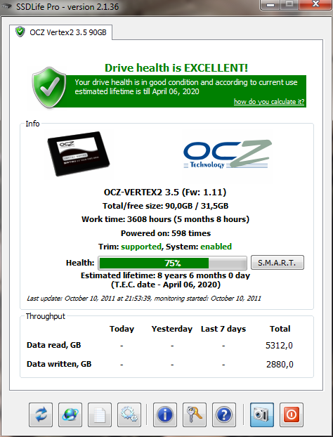 Analyser l'état de son disque dur SSD avec SSD LIife