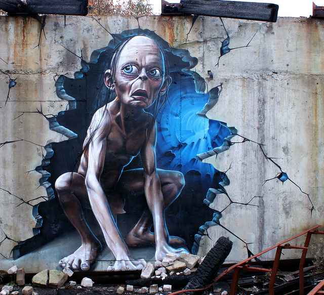 Un graffiti de Gollum