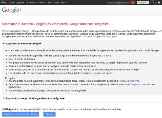 Un tutoriel pour supprimer un compte Google+