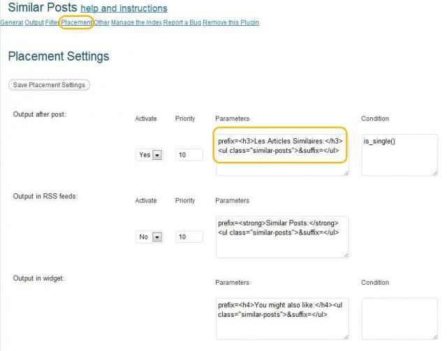 Vignette | Placement Settings