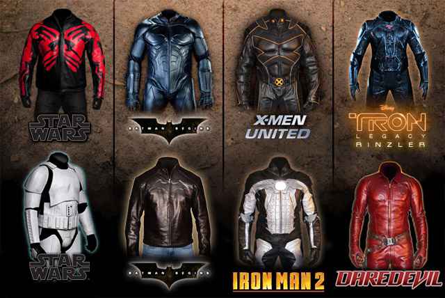 Des combinaisons de Moto de Batman, Dardevil, Stormtrooper, Tron etc...