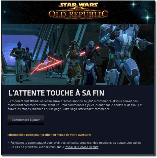 Invitation à SWTOR 