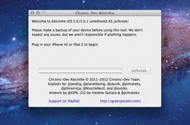 Absinthe A5 pour Mac - Le jailbreak (untethered) pour l’iPhone 4S et l’iPad 2