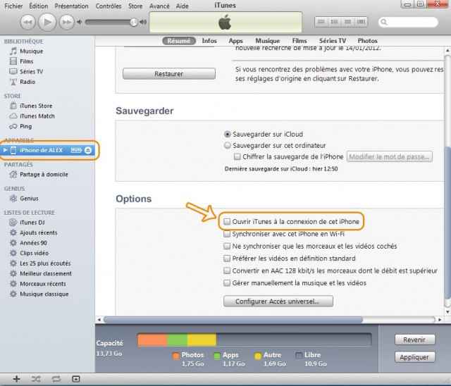 Comment désactiver l'ouverture automatique d'iTunes