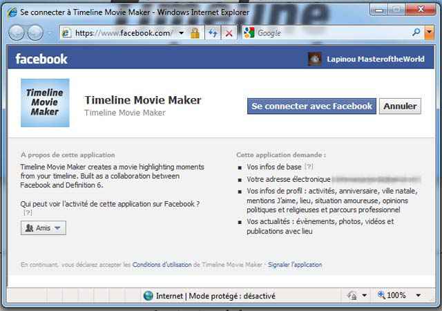 Timeline Movie Maker - Transforme la Timeline de ton profil Facebook en film