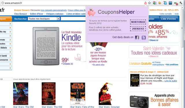 CouponsHelper – Des codes promo directement sur les sites marchands