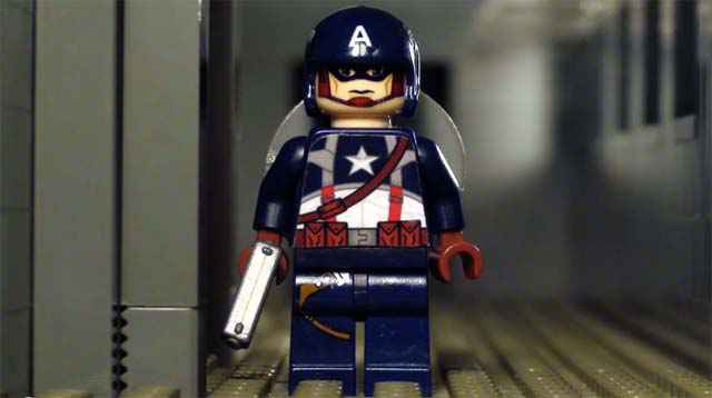 Captain America dans une version Lego bien sanglante