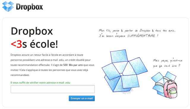 Dropbox - 8 GO de stockage supplémentaire et gratuit avec une adresse email étudiante