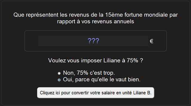 Convertisseur de revenus en unités Liliane Bettencourt