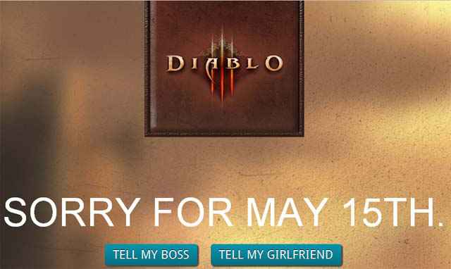 Diablo III - Un générateur d'excuses pour le 15 mai