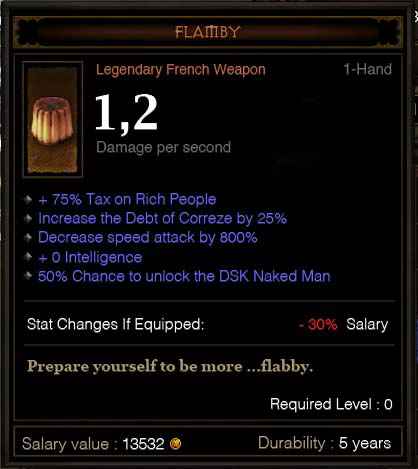 Diablo 3 : Flamby - Un item légendaire à la française