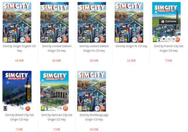 SimCity à 32.90€ (Clé Russe)