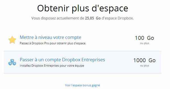 Dropbox - 1Go de stockage supplémentaire avec Mailbox