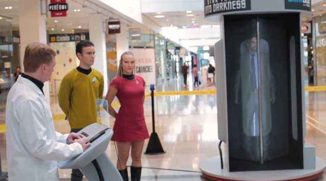 Star Trek, Une caméra cachée sur la téléportation dans un centre commercial au Royaume-Uni