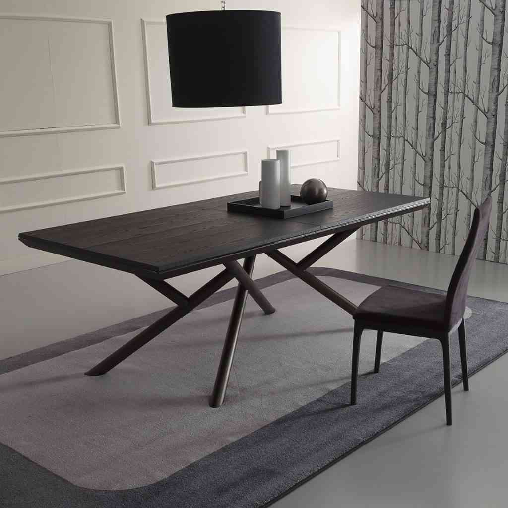 Table Design Italien Rectangulaire Plateau Bois Pied Central
