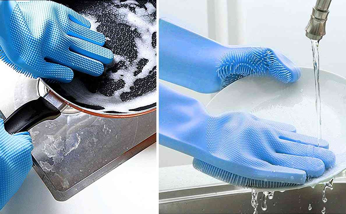 Ces gants à picots donneraient presque envie de faire les corvées ménagères, presque...