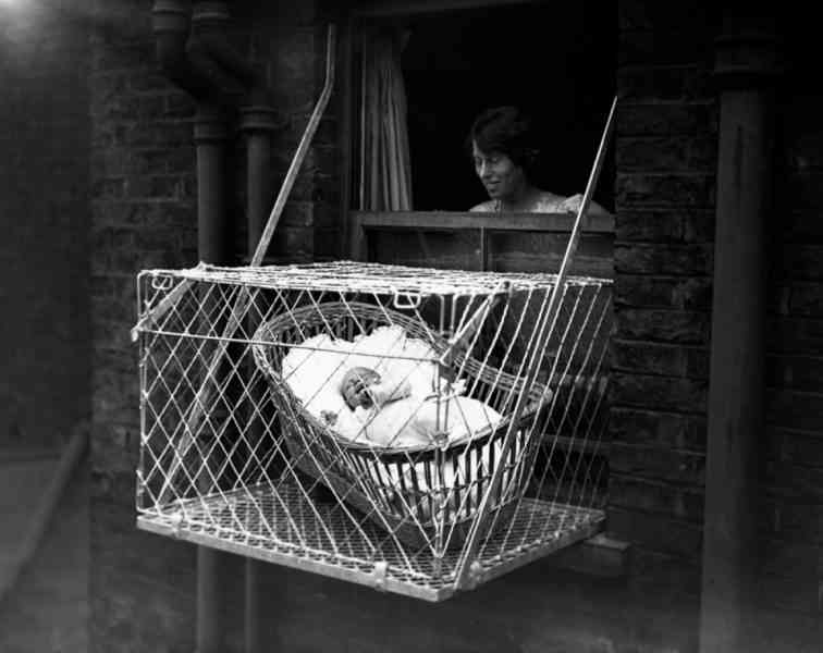 Dans les années 30, on suspendait les bébés dans des cages aux fenêtres, pour leur faire prendre l'air...