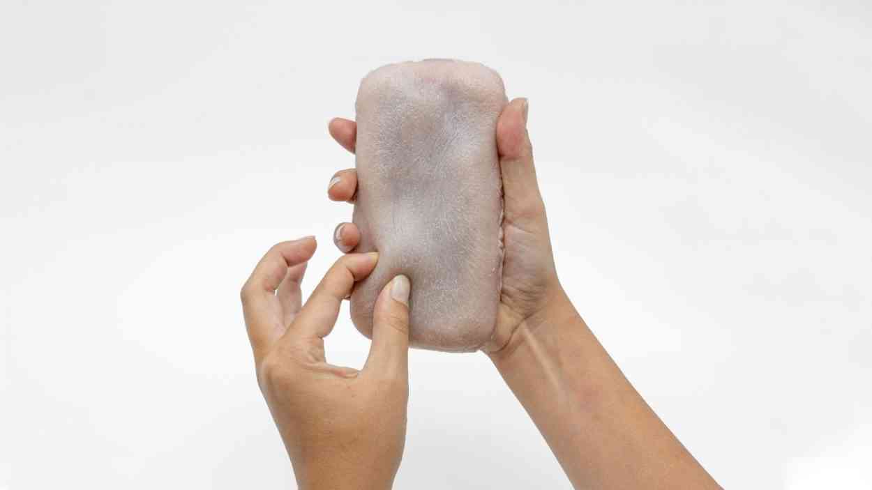 Cette coque en fausse peau humaine permet d’interagir avec son smartphone par une caresse ou un pincement