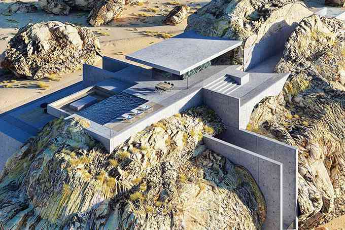 Ce designer veut construire une villa en béton à l’intérieur d'un rocher