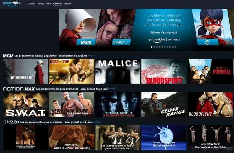 Amazon Prime Video étoffe son offre avec une douzaine de chaînes TV