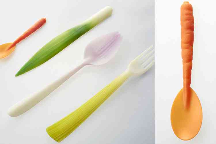 Graft, des couverts jetables et 100% biodégradables qui ressemblent à des légumes