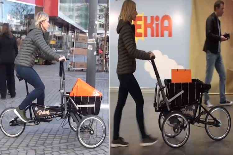 Tricksy, le mini vélo cargo qui se transforme en chariot (ou en poussette)