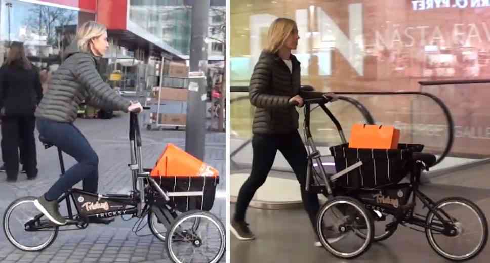 Tricksy, le mini vélo cargo qui se transforme en chariot (ou en poussette)