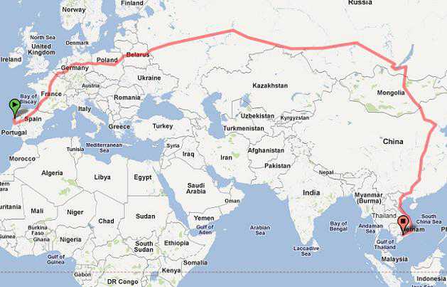 Découvrez le plus long trajet en train au monde de Porto (Portugal) à Hanoï (Vietnam)