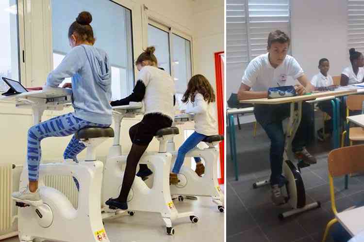 Plusieurs collèges testent les vélos-bureaux pour canaliser l'énergie des élèves et les rendre plus attentifs aux cours