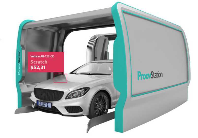 Proovstation : une cabine automatisée qui réalise un diagnostic de l’état extérieur d’un véhicule en quelques secondes