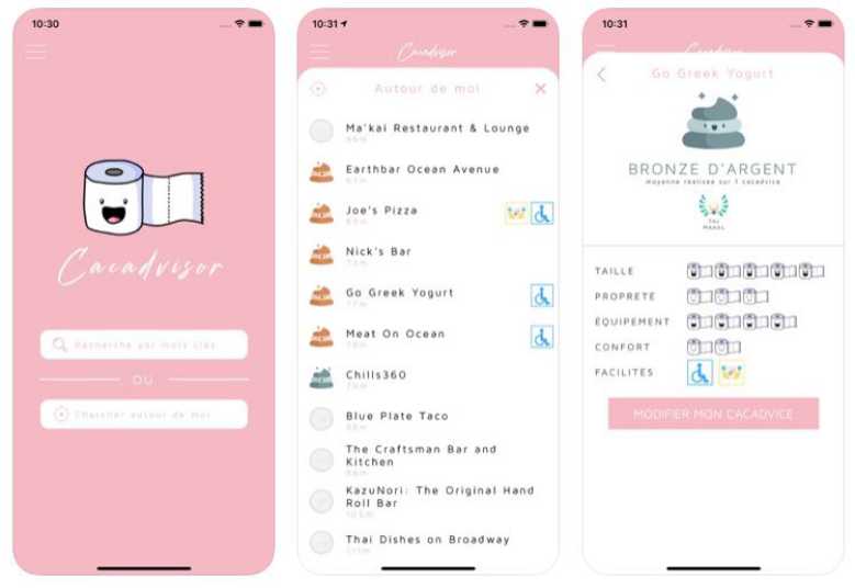 Cacadvisor, une application pour connaître l'état des toilettes des restaurants et bars avant même d'en franchir la porte