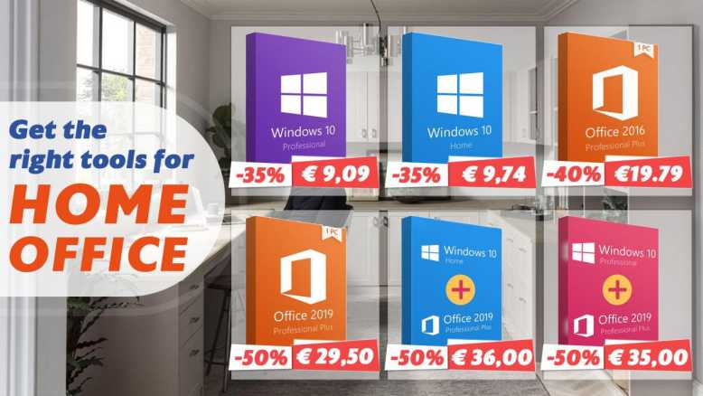 Les suites bureautique pour le télétravail à prix cassés (Microsoft Office 2019 29,50 €, Office 2016 19,79 € et Windows 10 à 8,67€)