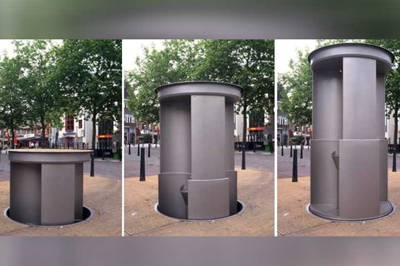 Paris teste les Pop-Up Toilet, des toilettes publiques escamotables la journée !