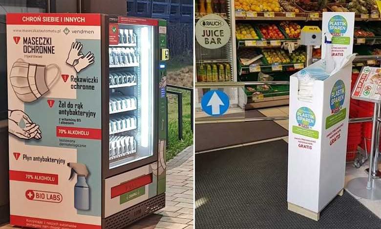 En Autriche et en Pologne on trouve des distributeurs de masques en libre service...
