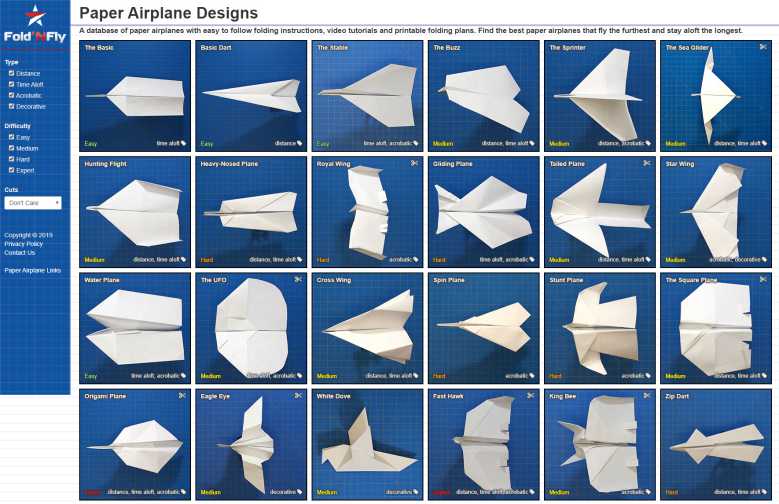 Voici 44 modèles d’avions en papier différents, avec toutes instructions pour les plier