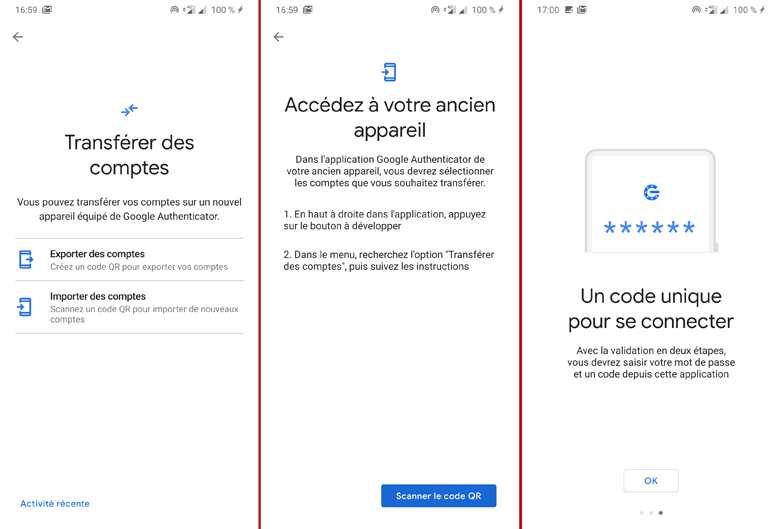 Google Authenticator : enfin une option pour transférer l'application (et les comptes) sur un autre téléphone