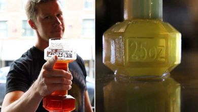 Insolite : le verre à bière en forme d'haltères