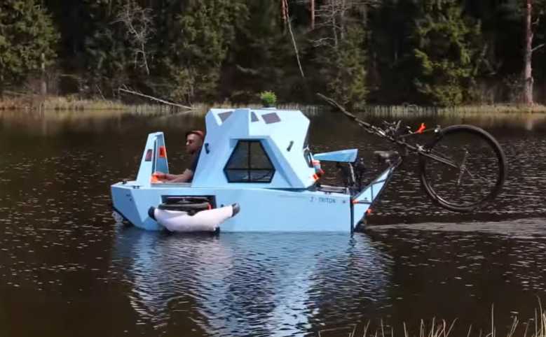 Z-Triton , un vélo insolite qui se transforme en bateau ou en caravane !