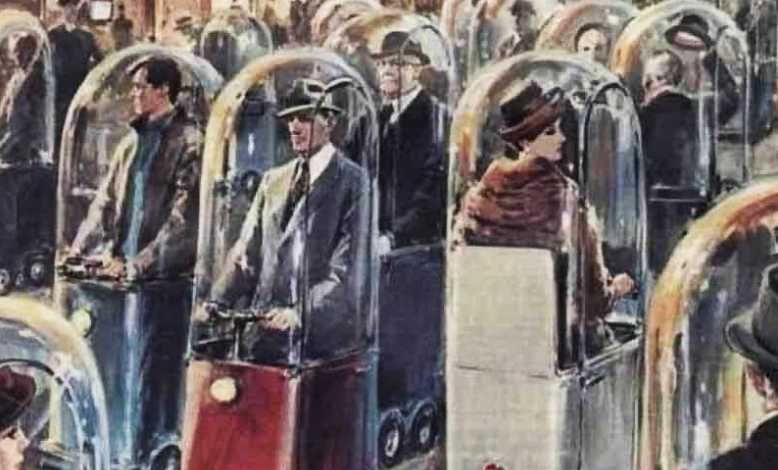 Cette couverture d'anticipation publiée en 1962 dévoilaient des passants enfermés dans des bulles de verre en 2022...