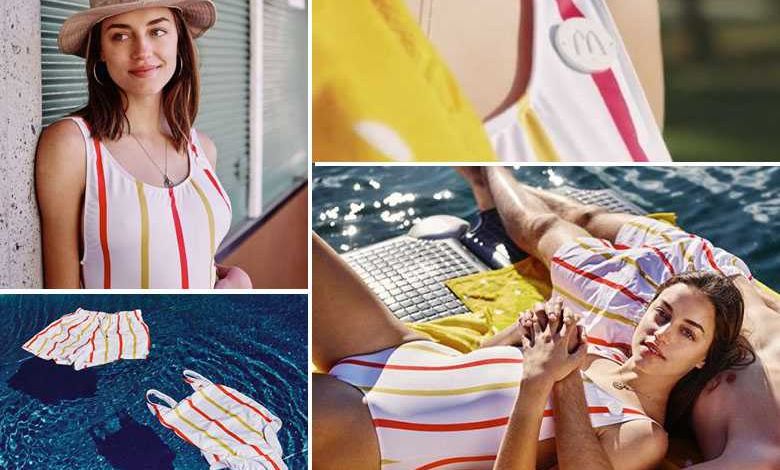 Blanc à rayures rouges et jaunes, McDonald’s recycle ses pailles en plastique… en maillots de bain