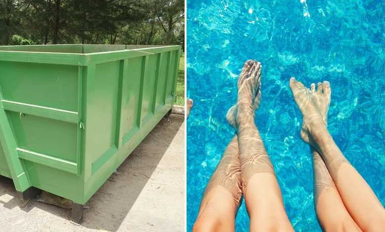 Une entreprise d'Alençon transforme les bennes de chantier en piscine !