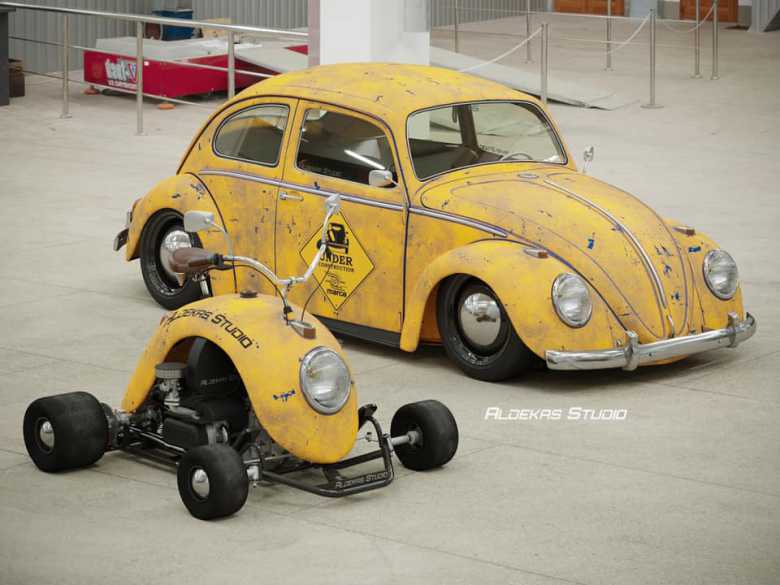 Design : il transforme des ailes de Volkswagen Coccinelle en karting.