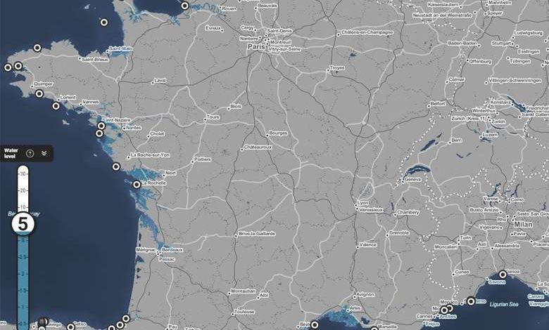 Des scientifiques dévoilent une carte des villes françaises qui devraient être englouties par les eaux d'ici 30 ans...