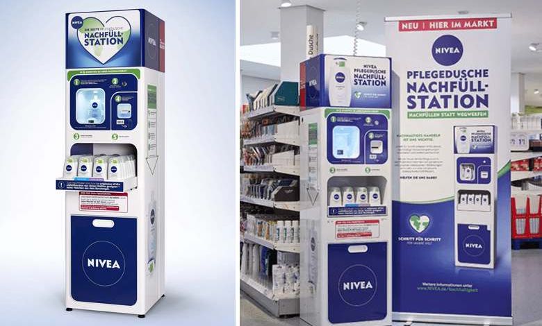 Nivea propose des bornes de recharge de gels douche pour limiter la consommation de plastique