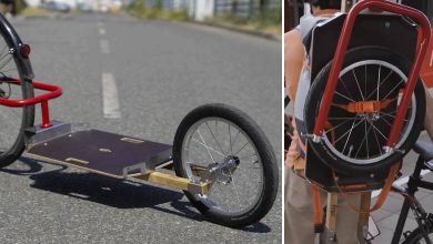 Caméléon, une ingénieuse remorque à vélos "pliable" qui s'emporte partout !