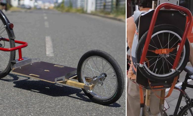 Caméléon, une ingénieuse remorque à vélos "pliable" qui s'emporte partout !