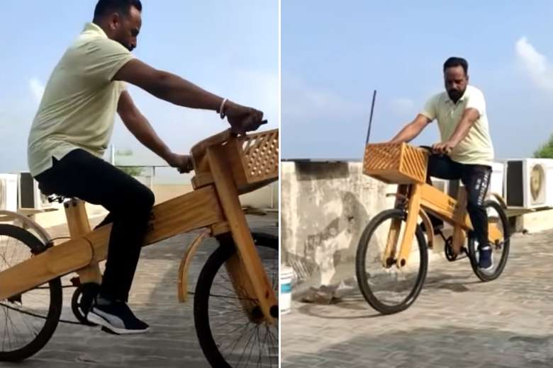 Confinement : pour s'occuper il fabriquait des vélos en bois, il les vend aujourd'hui dans le monde entier...