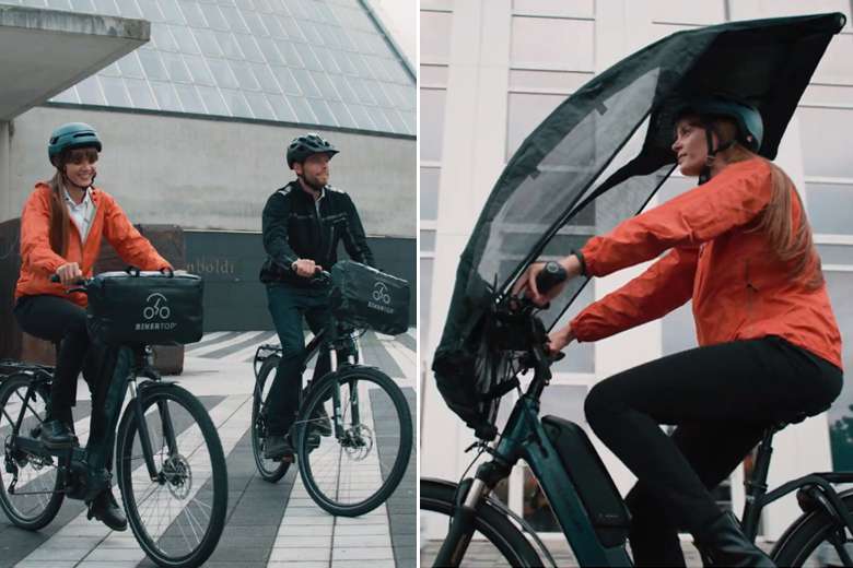 Crowdfunding : BikerTop, le premier "parapluie vélo" pour toujours rouler au sec !