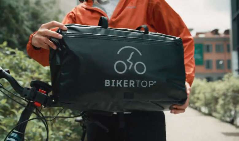 Crowdfunding : BikerTop, le premier top case parapluie pour rouler  toujours au sec à vélo ! - NeozOne