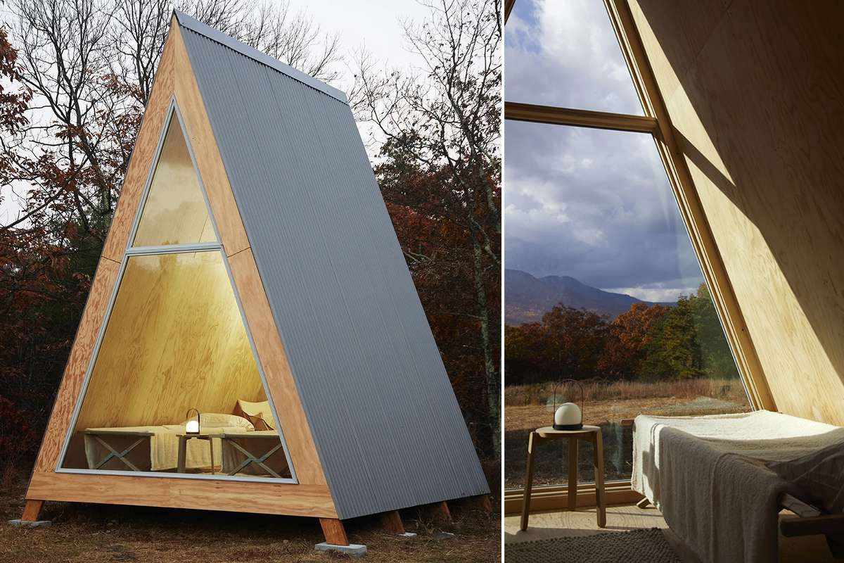 Cette mini maison "A-frame" en kit se monte en quelques jours seulement !